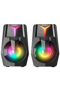 SNOPY SN-X22 STYLE 2.0 Multimedia Led Işıklı 3W*2 Siyah USB Gaming Speaker Hoparlör